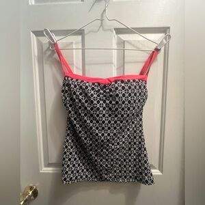 Beach House Pink and Black Fitted Camisole Swim Top